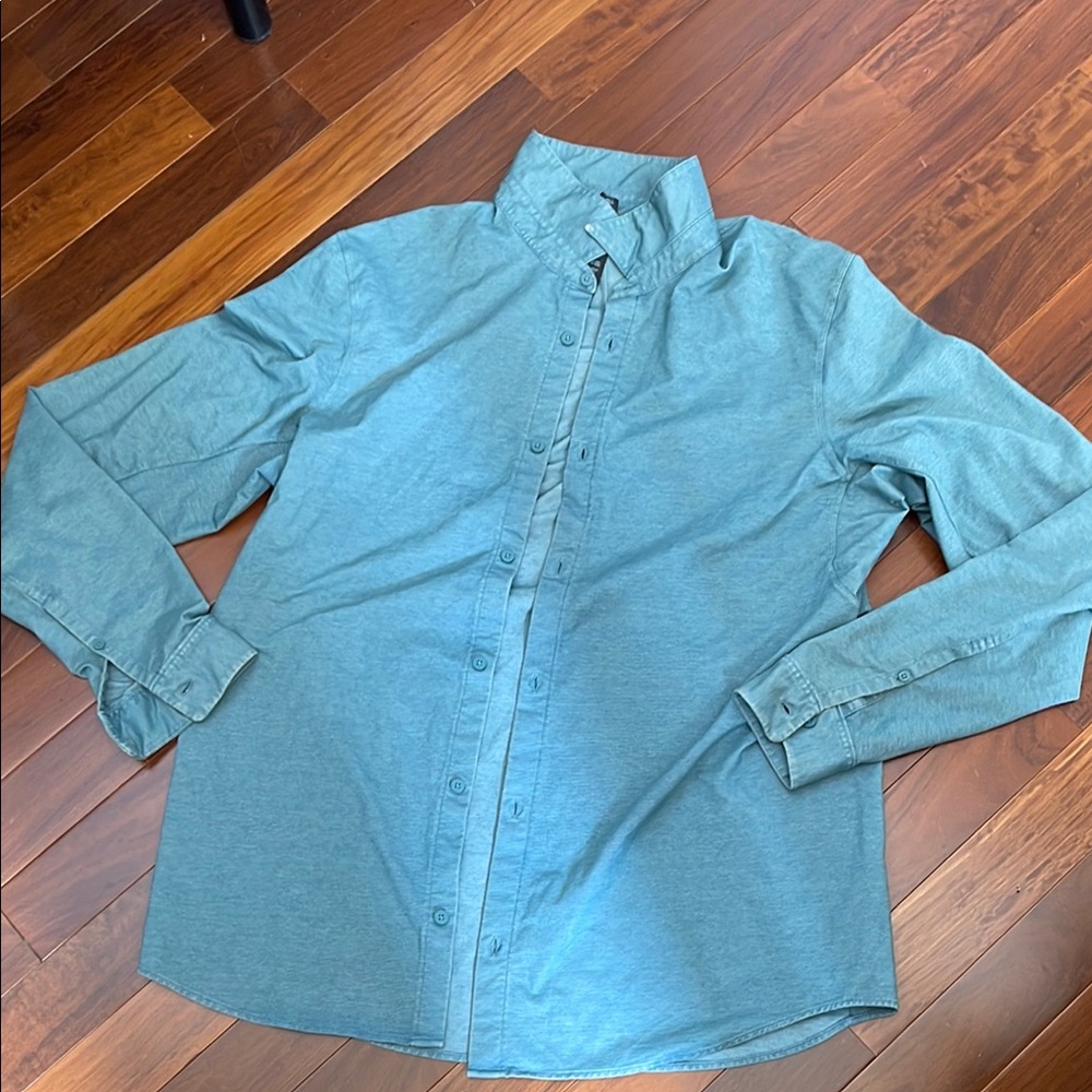 Lulu Lemon Teal Button-Up Shirt size XL